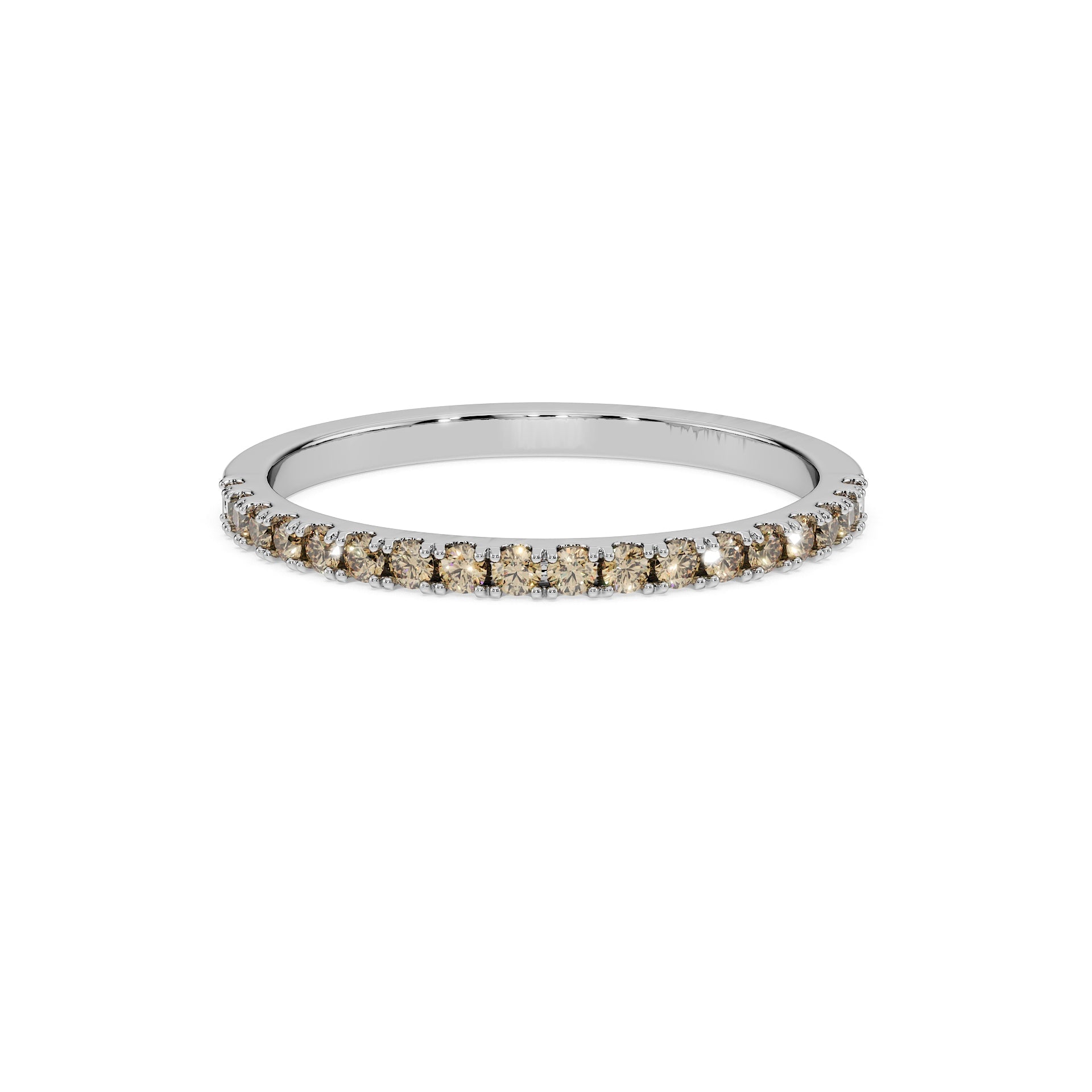 14K White gold_Brown Diamond