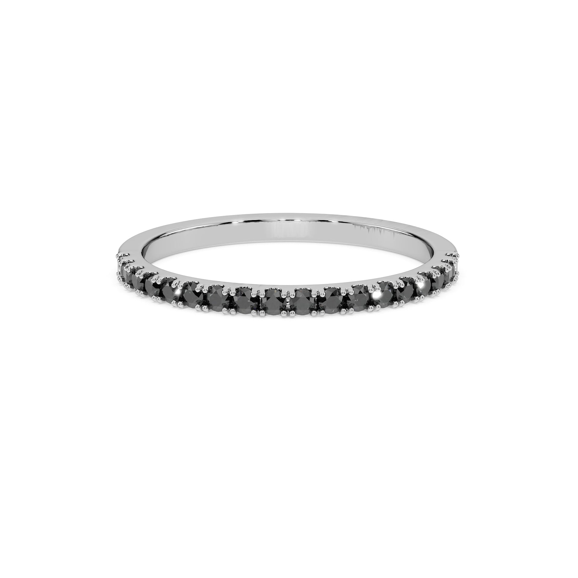 14K White gold_Black Diamond