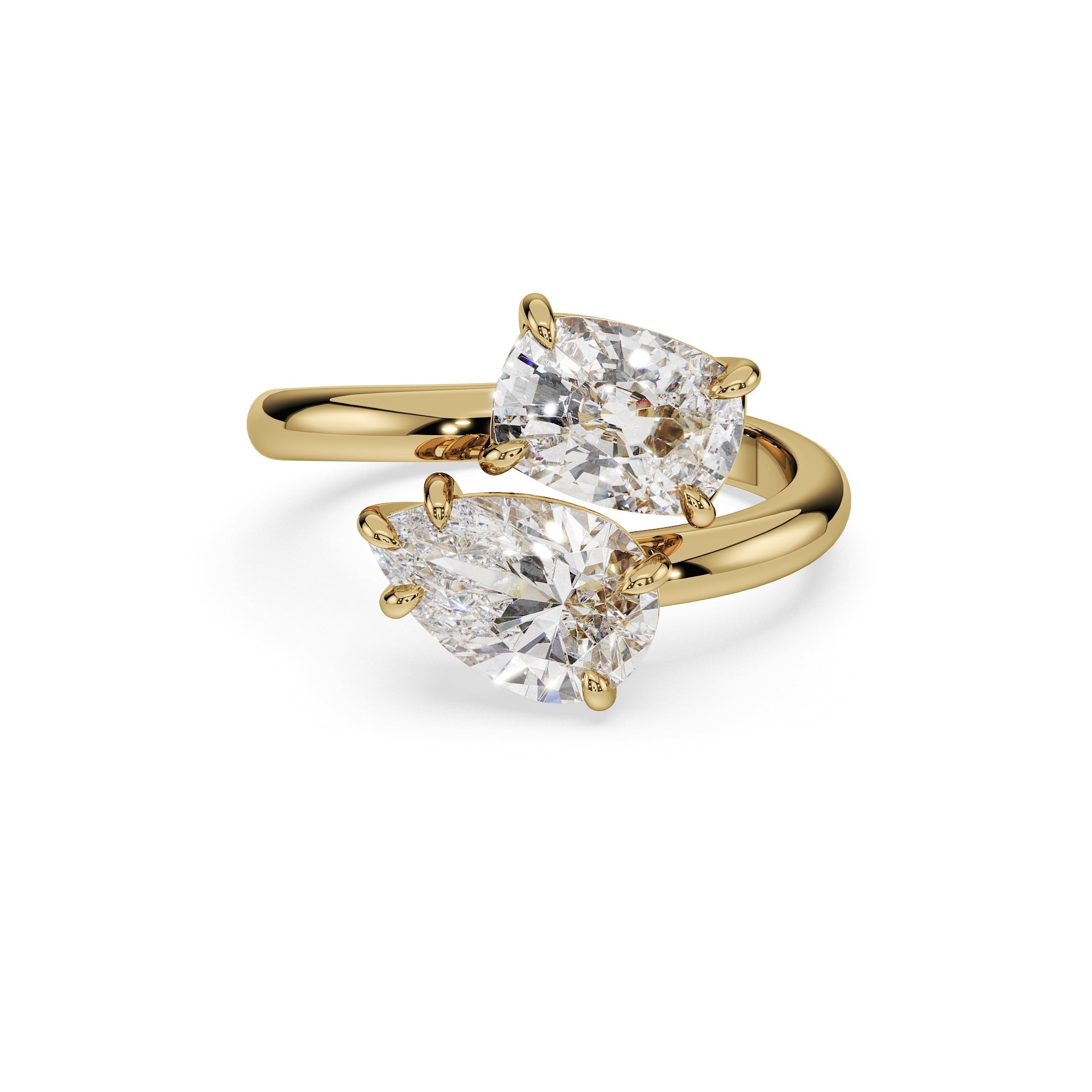 The Amelie Duo Ring - Elongated Cushion & Pear