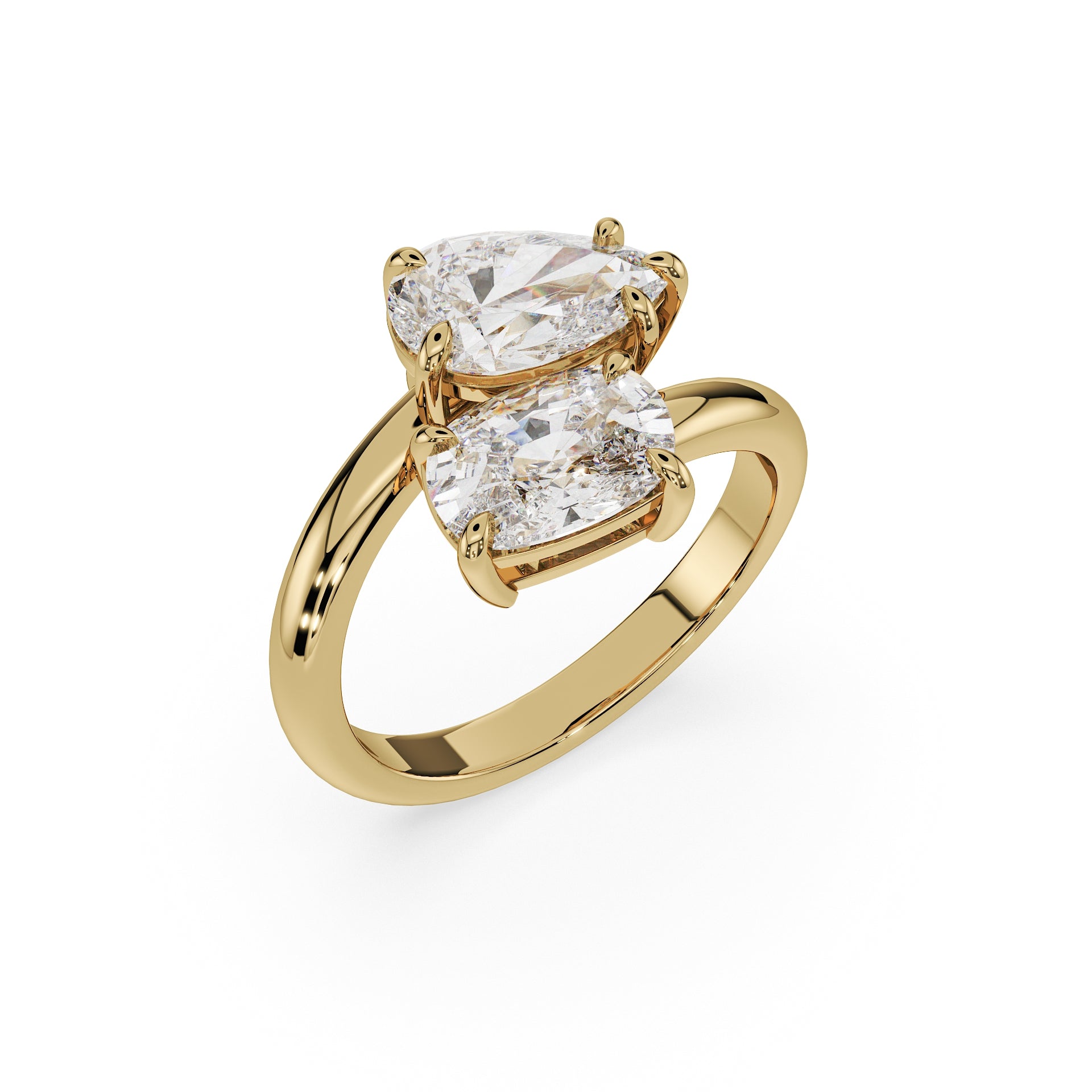 The Amelie Duo Ring - Elongated Cushion & Pear