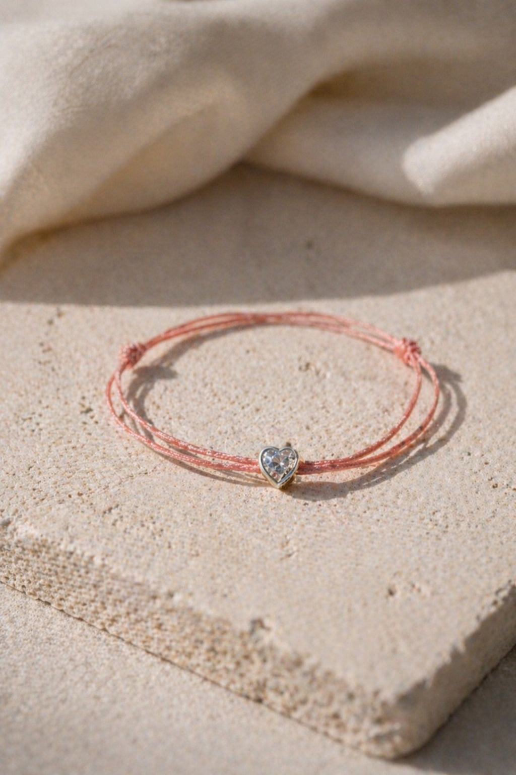 Heart Moissanite Cord Bracelet